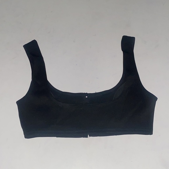 Boohoo Black Corset Bustier Seamed Hook Eye Square Neck Bralette Crop Top in Sm - Picture 5 of 5